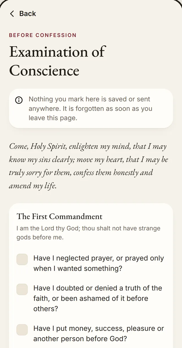 The examination of conscience