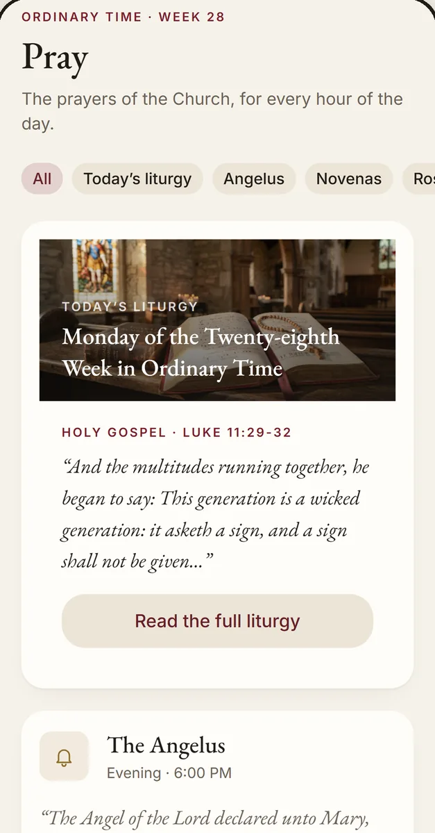 The Pray screen